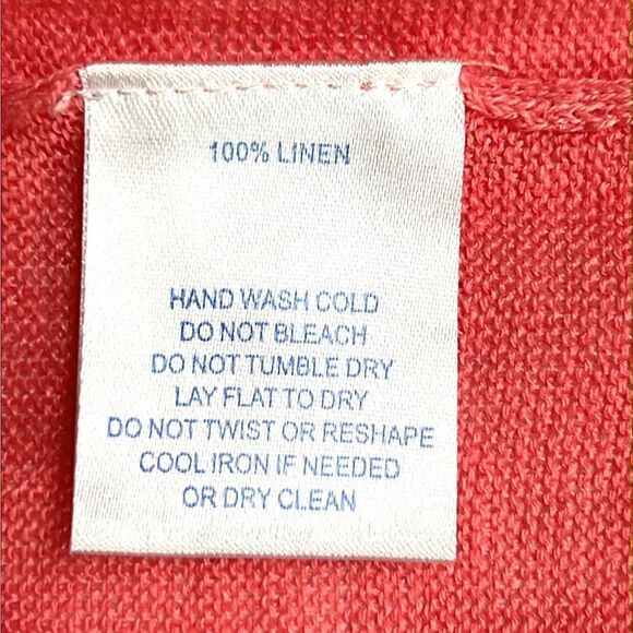 NWOT SOUTHERN TIDE Coral Knit Linen Boat Neck Long Sleeve Oversize Top Blouse M - Picture 9 of 11